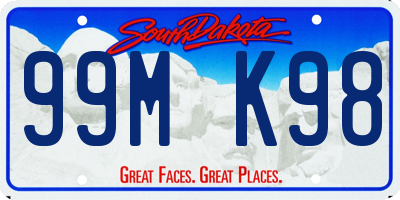 SD license plate 99MK98