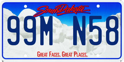 SD license plate 99MN58