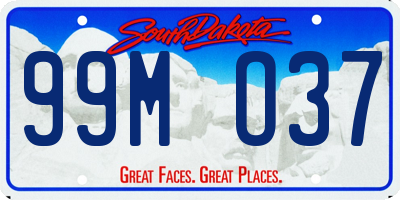 SD license plate 99MO37