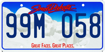 SD license plate 99MO58
