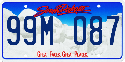 SD license plate 99MO87