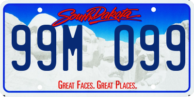 SD license plate 99MO99