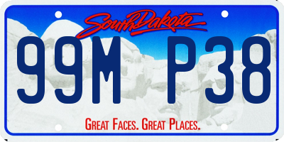 SD license plate 99MP38