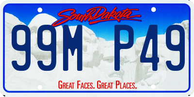 SD license plate 99MP49