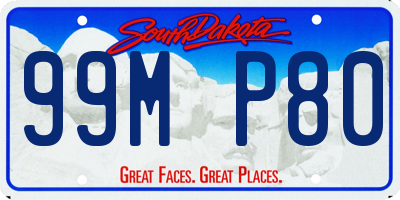 SD license plate 99MP80
