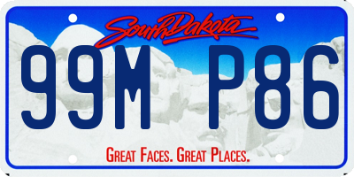 SD license plate 99MP86