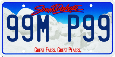 SD license plate 99MP99