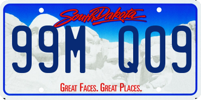 SD license plate 99MQ09