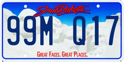 SD license plate 99MQ17
