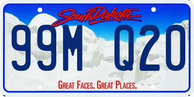 SD license plate 99MQ20