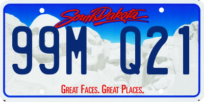 SD license plate 99MQ21