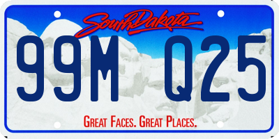 SD license plate 99MQ25