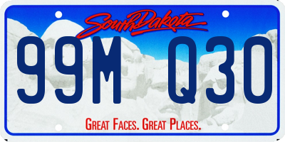 SD license plate 99MQ30