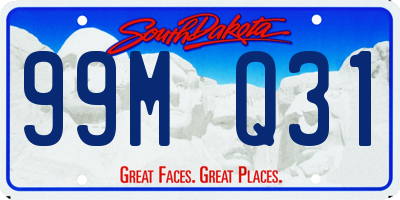 SD license plate 99MQ31