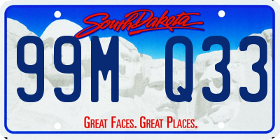 SD license plate 99MQ33