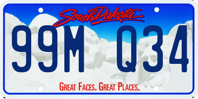 SD license plate 99MQ34