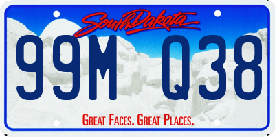 SD license plate 99MQ38