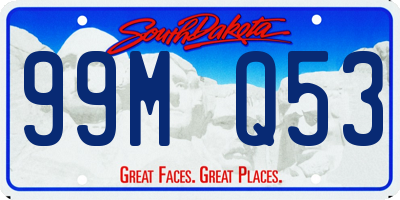 SD license plate 99MQ53