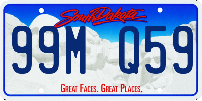 SD license plate 99MQ59