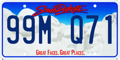 SD license plate 99MQ71