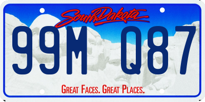 SD license plate 99MQ87