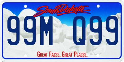 SD license plate 99MQ99