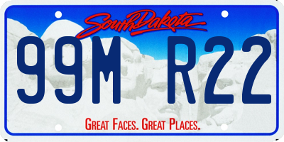 SD license plate 99MR22