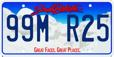 SD license plate 99MR25