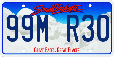 SD license plate 99MR30