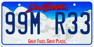 SD license plate 99MR33