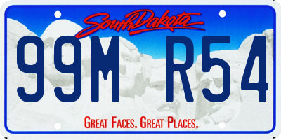 SD license plate 99MR54