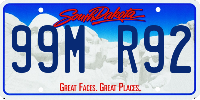 SD license plate 99MR92