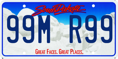 SD license plate 99MR99