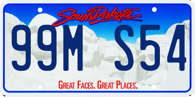 SD license plate 99MS54