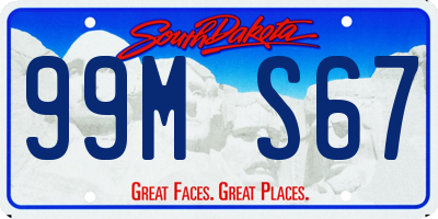 SD license plate 99MS67