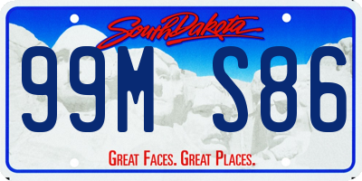 SD license plate 99MS86