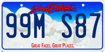 SD license plate 99MS87