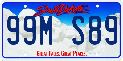 SD license plate 99MS89