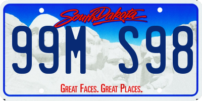SD license plate 99MS98
