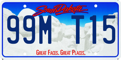 SD license plate 99MT15