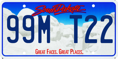 SD license plate 99MT22