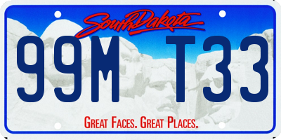 SD license plate 99MT33