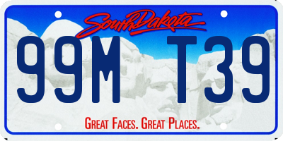 SD license plate 99MT39