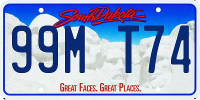 SD license plate 99MT74