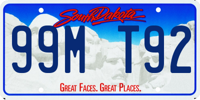 SD license plate 99MT92