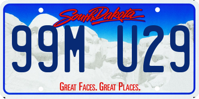 SD license plate 99MU29