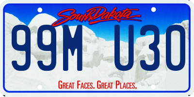 SD license plate 99MU30