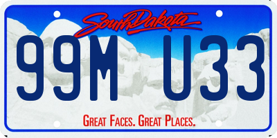 SD license plate 99MU33