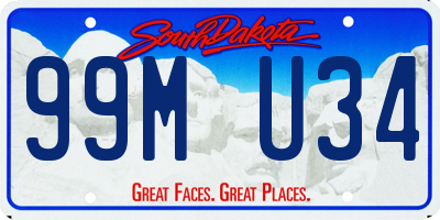 SD license plate 99MU34