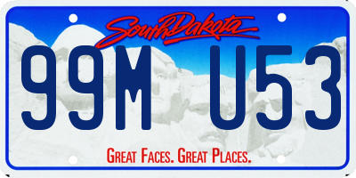 SD license plate 99MU53